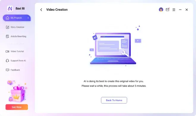 convertir texto en video con Novi AI