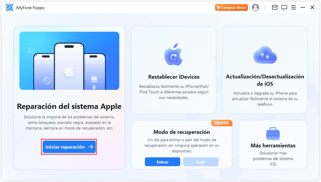 reparar iphone atascado en manzana con Fixppo