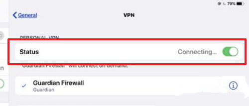 solucionar iPad no se conecta a WiFi desactivando VPN