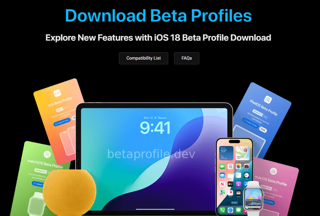 iOS 18 Beta Perfil