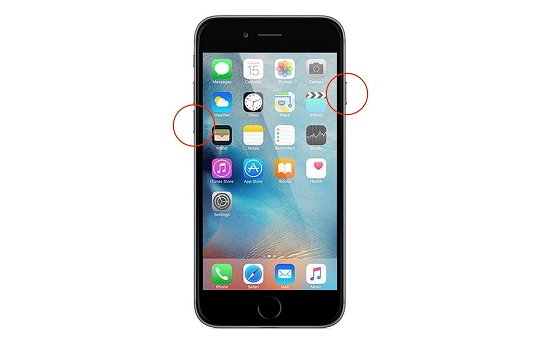 forzar reinicio de iPhone 7 para reparar Mensajes