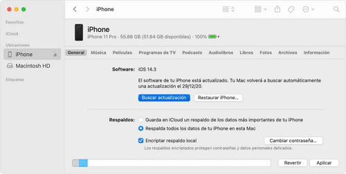 Actualizar iPhone mediante iTunes