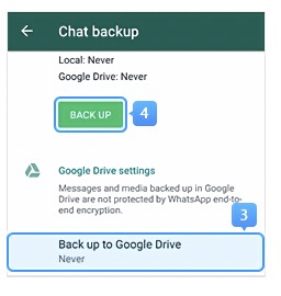 desactiva la copia de seguridad de Google Drive