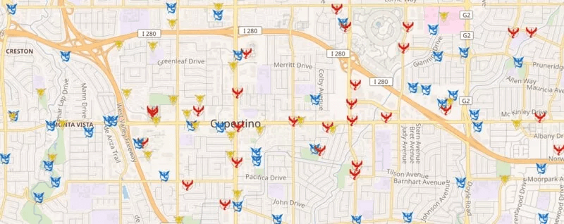 gimnasios Pokémon Go mapa pokehunter