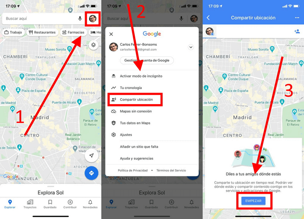 Compartir ubicaci贸n en Google Maps