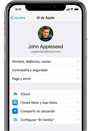 encontrar el ID de Apple a travÃ©s de icloud en el iphone