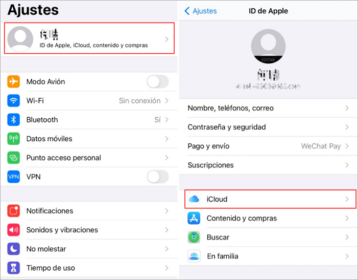 acceder a la copia de seguridad de iCloud en iPhone