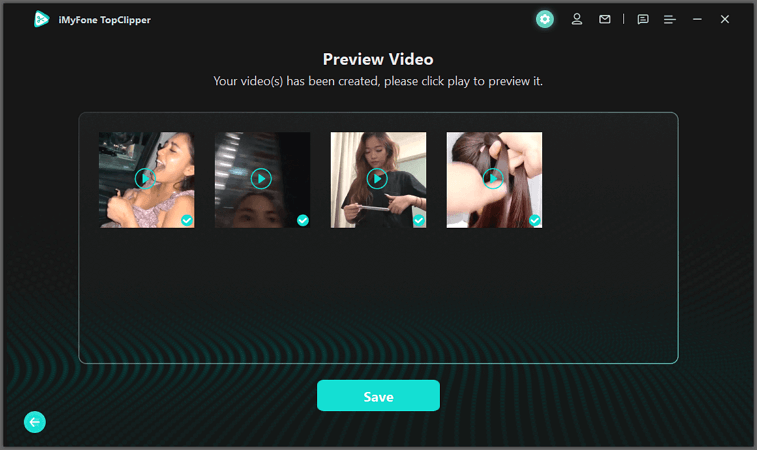 Guardar video hecho automáticamente con iMyFone TopClipper