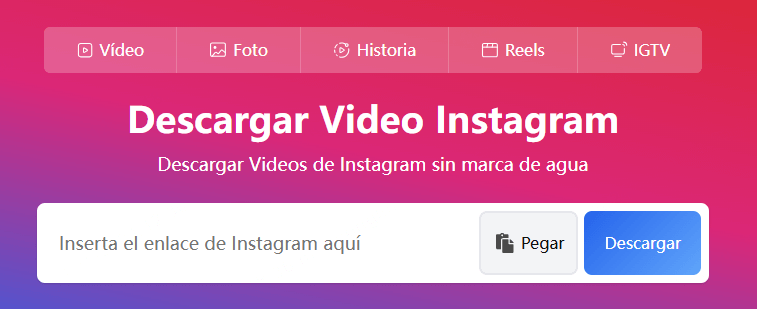 Guadar video de Instagram en Igram