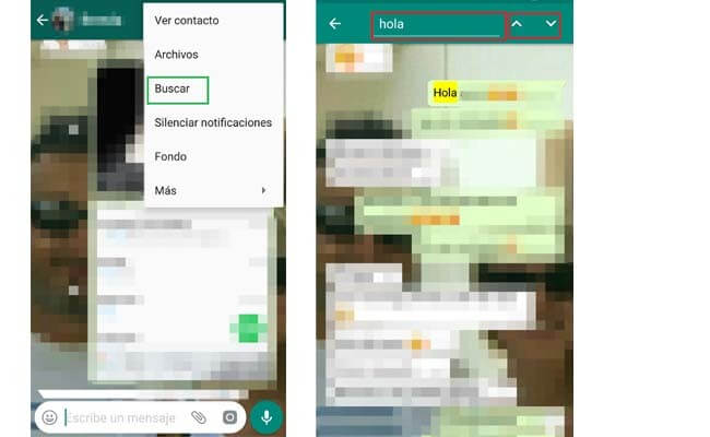 Localizar mensajes de WhatsApp en Android