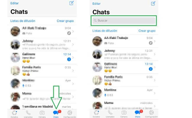 Localizar mensajes de WhatsApp en iPhone en todos los chats