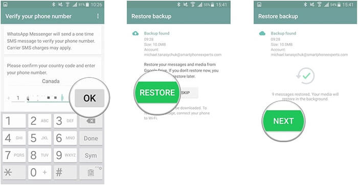 restaurar whatsapp desde google drive
