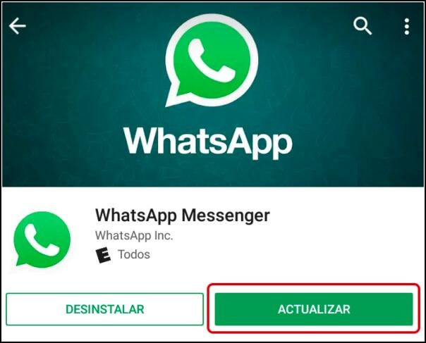 actualizar WhatsApp