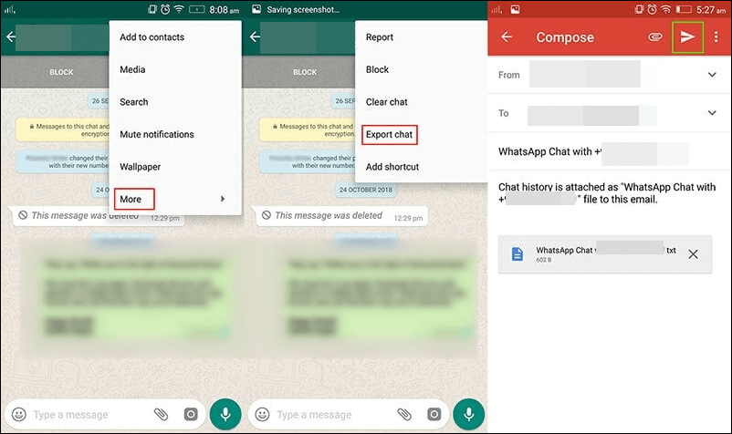eksport czatu WhatsApp Android