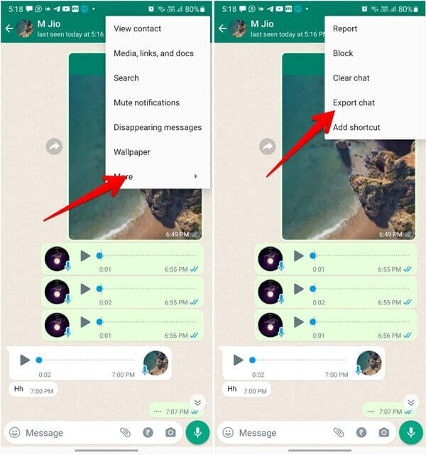 Kliknij menu WhatsApp na Androidzie