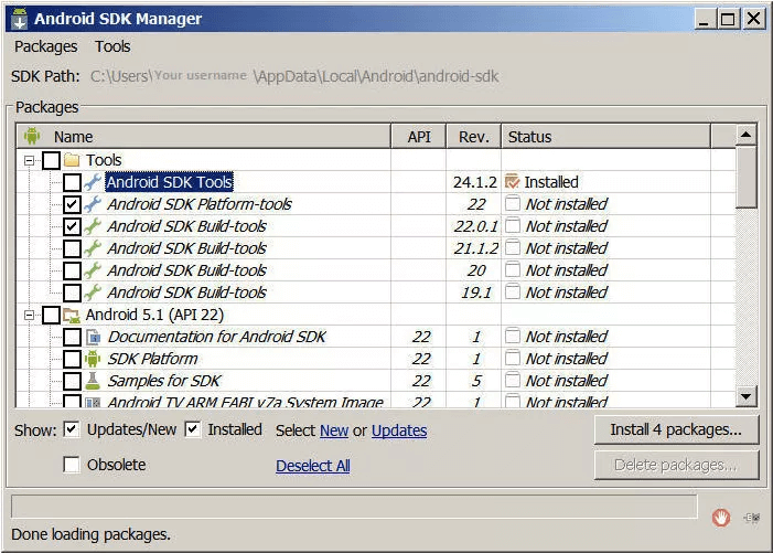 Zainstaluj narzędzia Android SDK