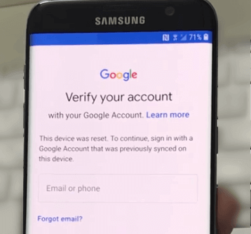 weryfikacja Google na telefonie Samsung