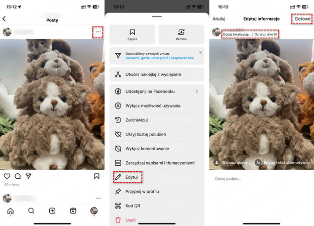 Dodaj lokalizację na Instagramie