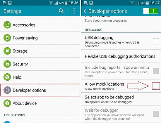 Zezwól na ustawianie fałszywej lokalizacji na Androidzie