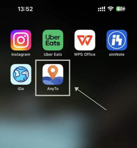 otwórz aplikację AnyTo, aby zmienić lokalizację iPhone'a