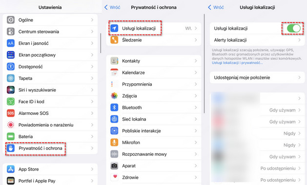 Wyłączanie usług lokalizacji na iPhonie
