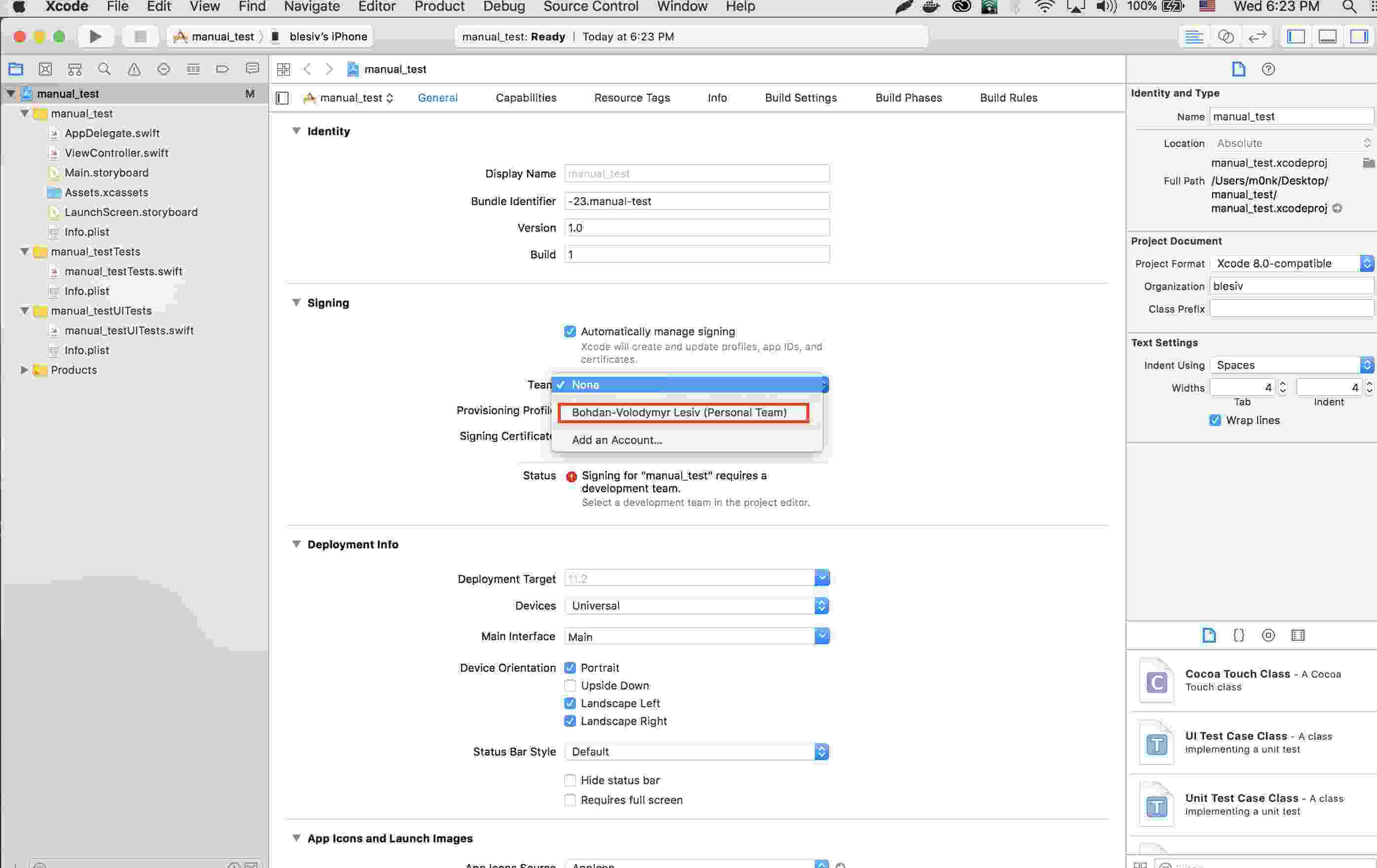 ustawienie w xcode do fałszowania lokalizacji na iPhonie