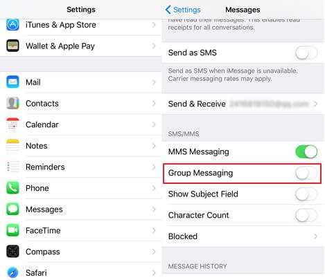 włączanie wiadomości grupowych na telefonie iphone