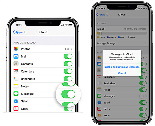pobierz wiadomości tekstowe z iCloud