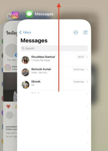 Wymuś zamknięcie aplikacji wiadomości na iPhonie