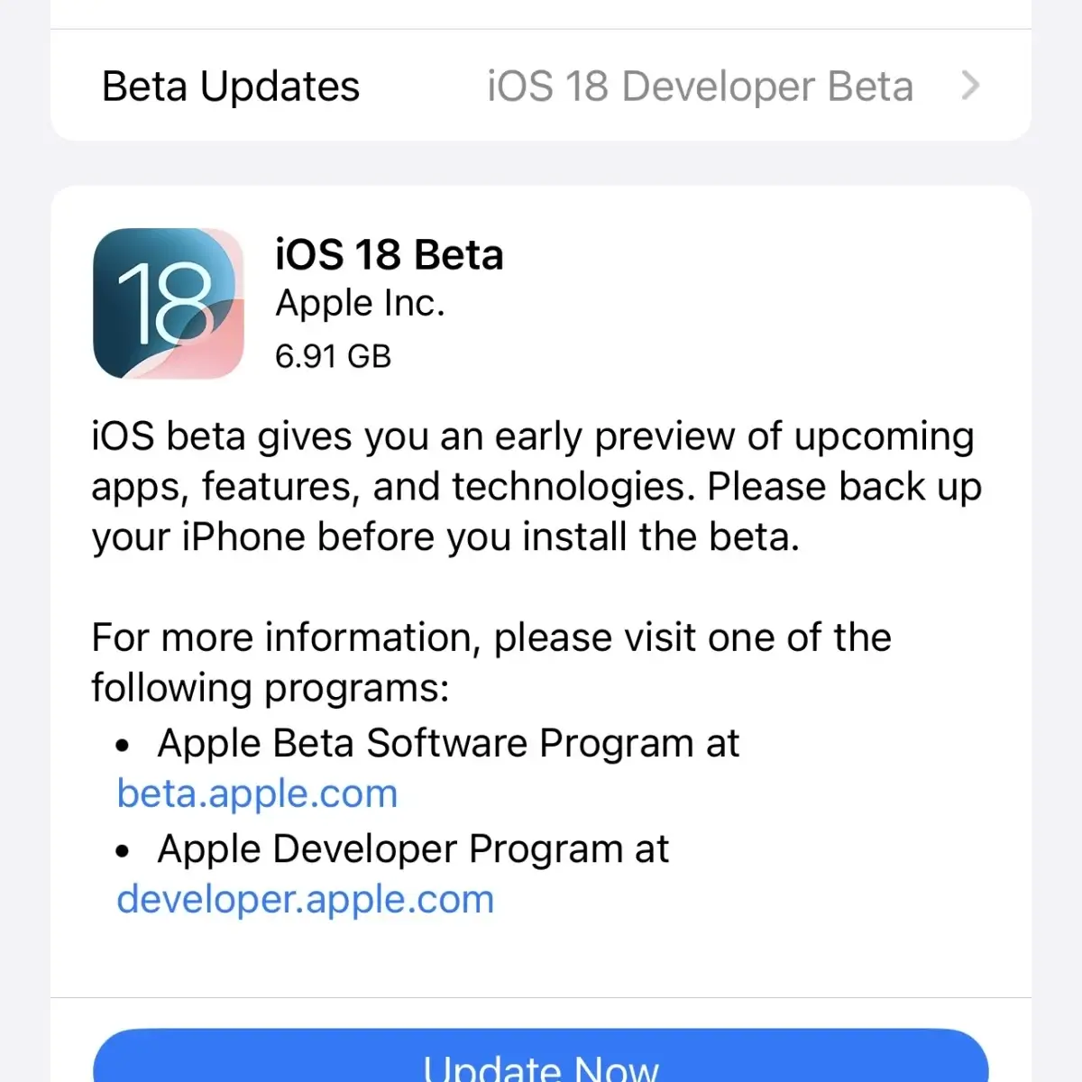 Aktualizacja wersji beta iOS 18