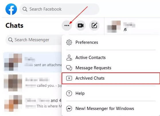Jak znaleźć zarchiwizowane rozmowy na Facebooku