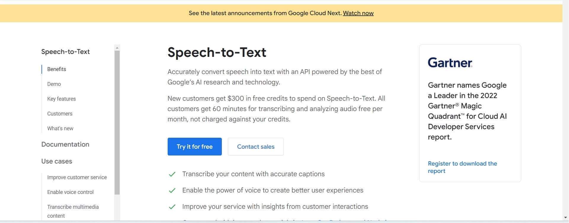 Google Cloud Speech To Text zamiana mowy na tekst online za darmo