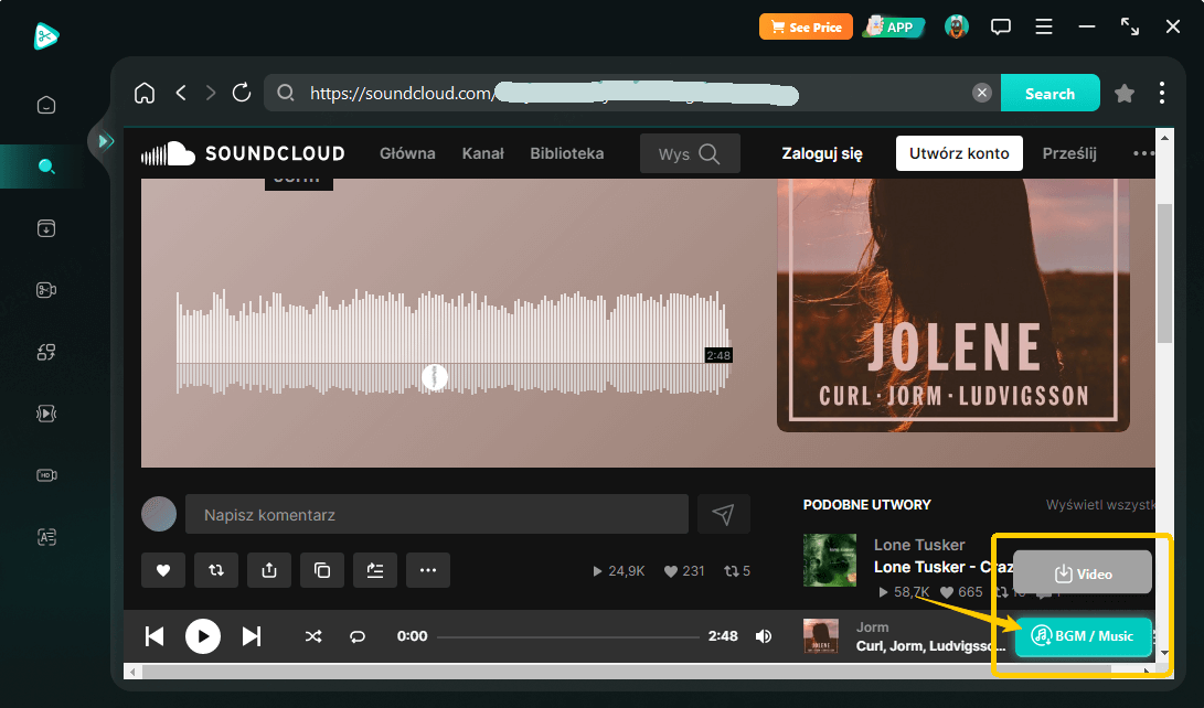 wklej link SoundCloud i pobierz z TopClipper