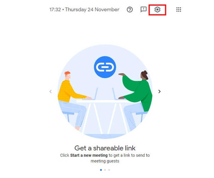 configuración de google meet