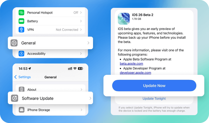 software update wifi