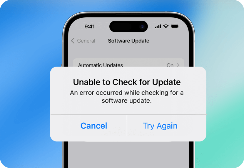 unable to check for ios updates