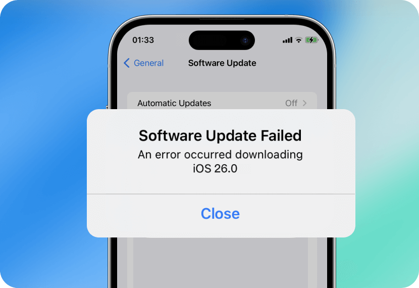 software update failed