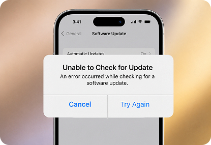 unable to check for ios updates