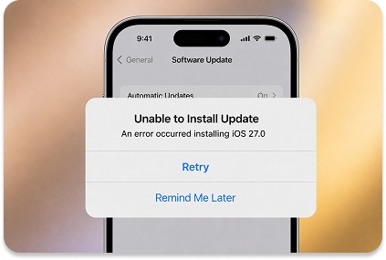 unable to install update