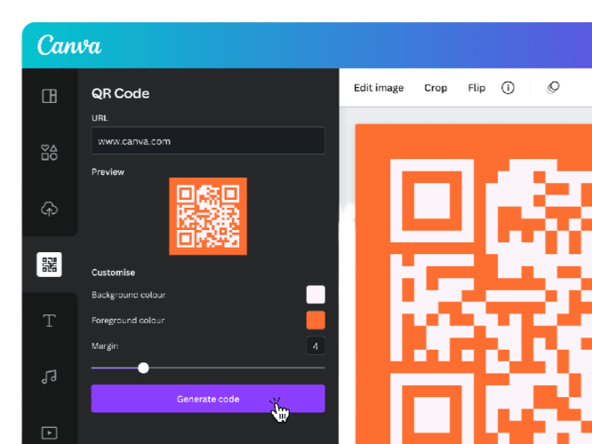 generate qr code on canva