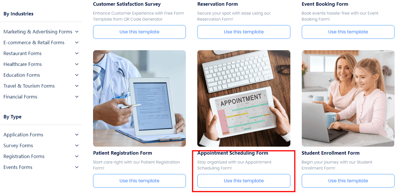 choose form template