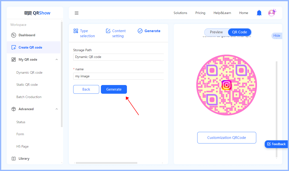 create qr code for image