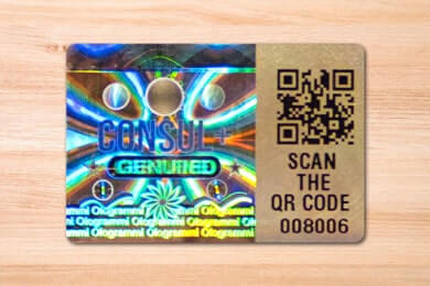 hologram qr code card