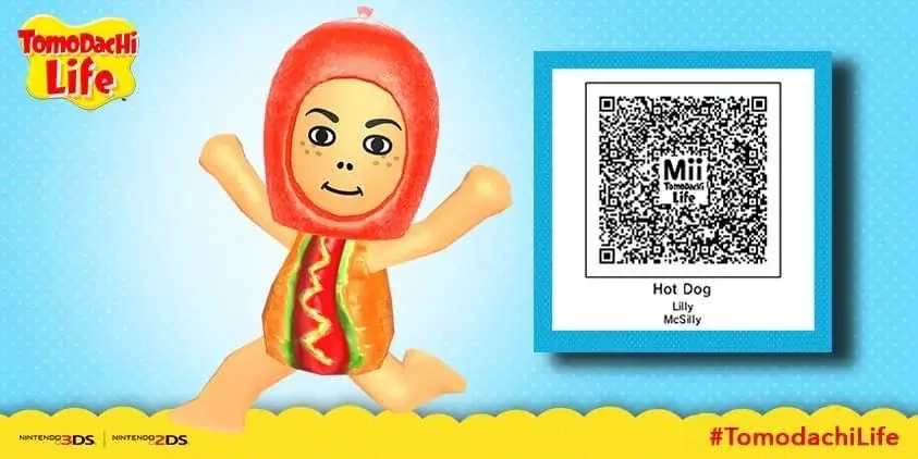 hot dog tomodachi life qr codes