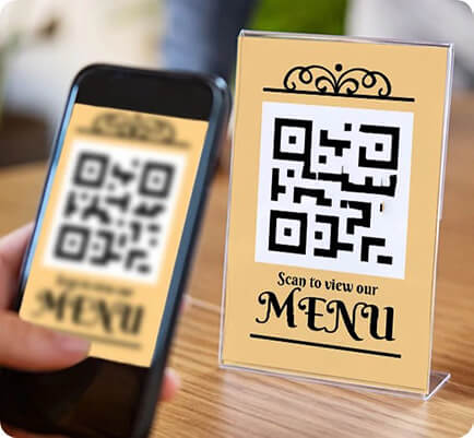 qr code on menu sign