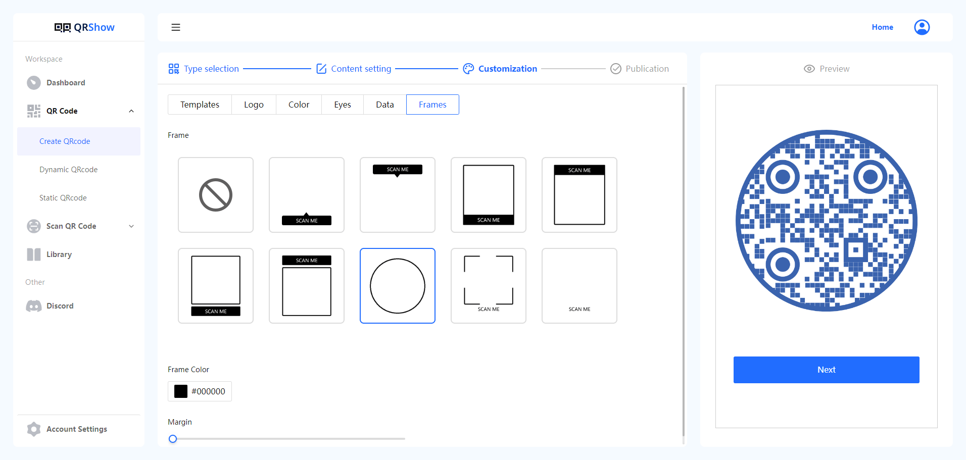 QR code frame