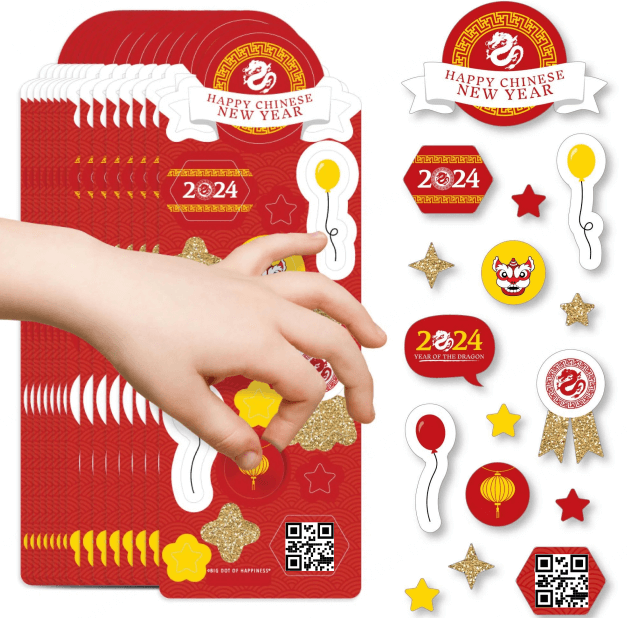 qr code new year stickers