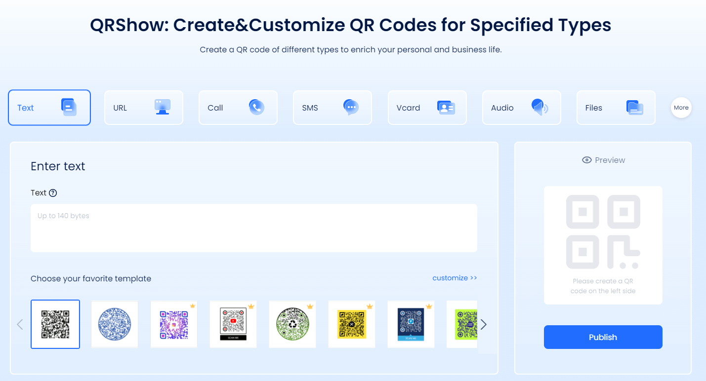 choose qr code flyer type