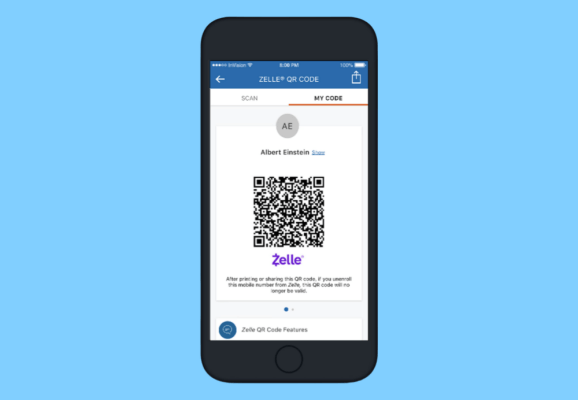 receive money with zelle qr code