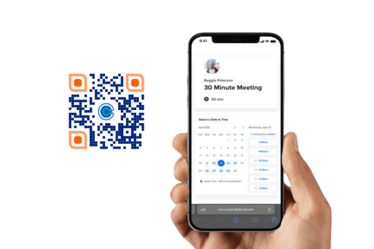 scan qr code to calendly event